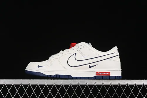 All categories Nk SB Dunk Series Nk SB Dunk Low High-end customized low-top sneakers Nk SB Dunk Low Supreme joint-off-white navy blue hook Anniversary high-end customized low-top casual sneakers DJ2024-013